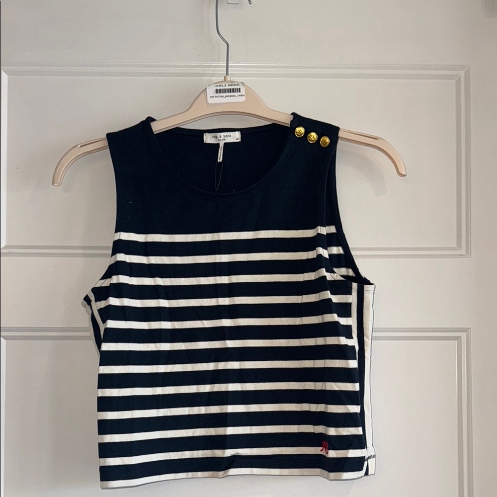 Rag & Bone Navy & White Tank Top